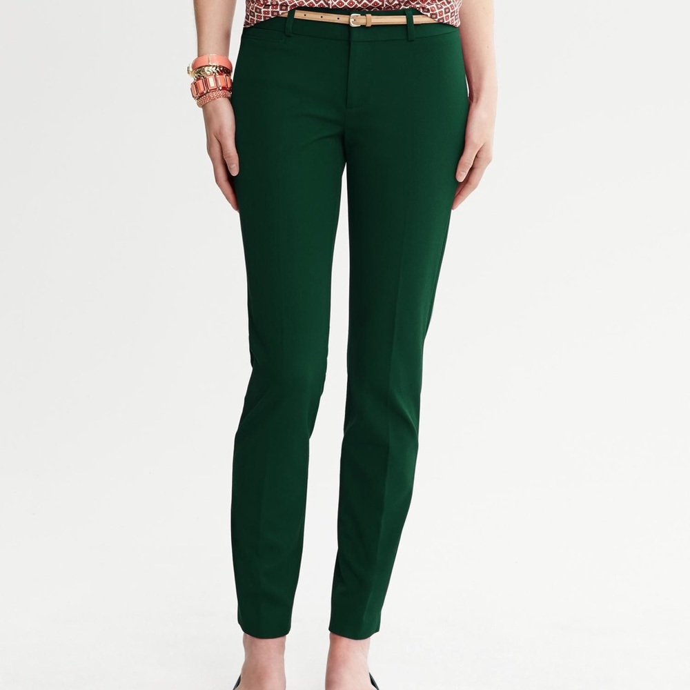 Banana Republic Sloan Skinny fit work pants in green, size 6